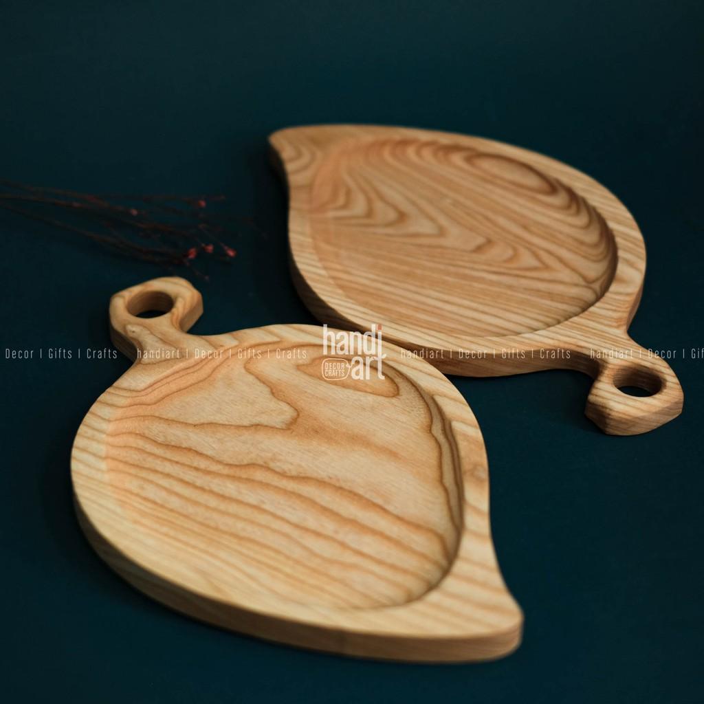 Khay gỗ hình chiếc lá - khay gỗ tự nhiên - Wooden tray