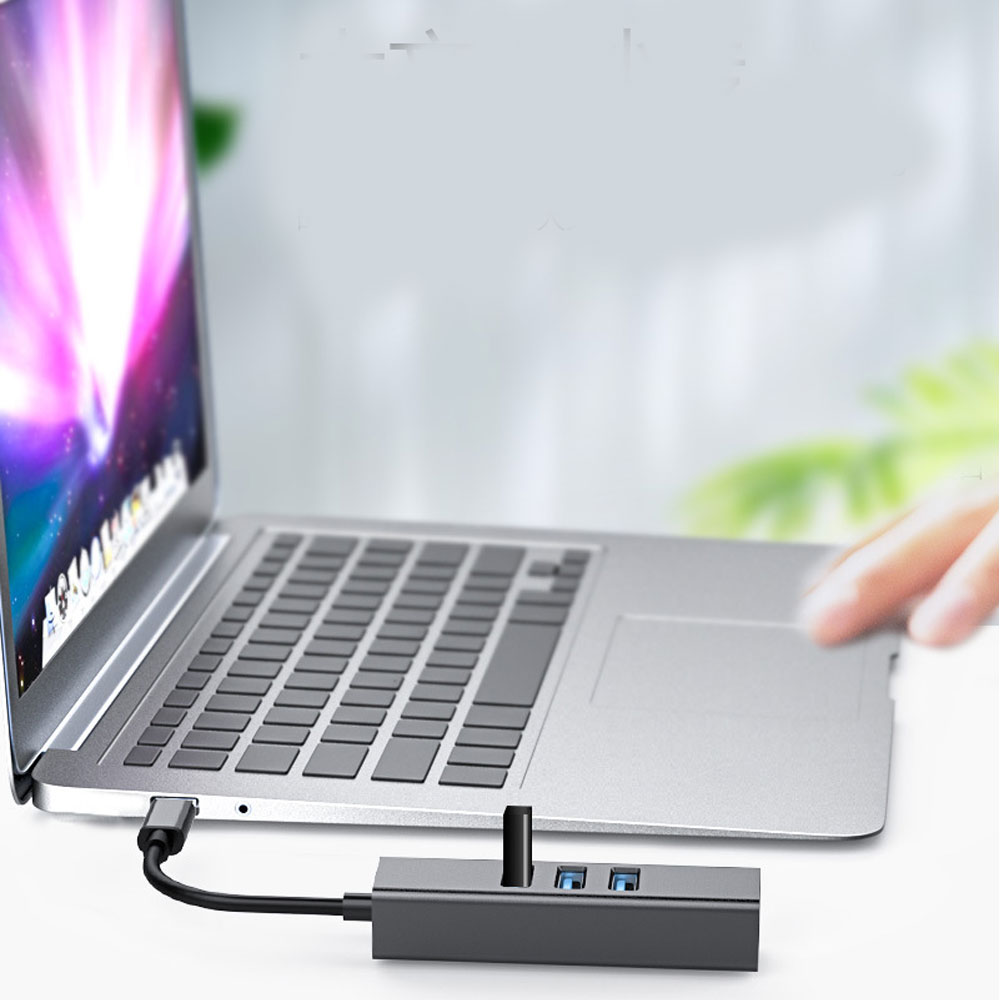 Hub Chuyển Đổi USB TypeC Ra Cổng Mạng Lan RJ45 1000Mbps/Gigabit Ethernet SeaSy SS88, Cổng Chuyển Đổi TypeC To Cổng Lan, Tích Hợp 3 Cổng USB 3.0, Tốc Độ Truyền 1000Mbps, Dùng Cho Macbook/Laptop/PC/Điện Thoại – Hàng Chính Hãng