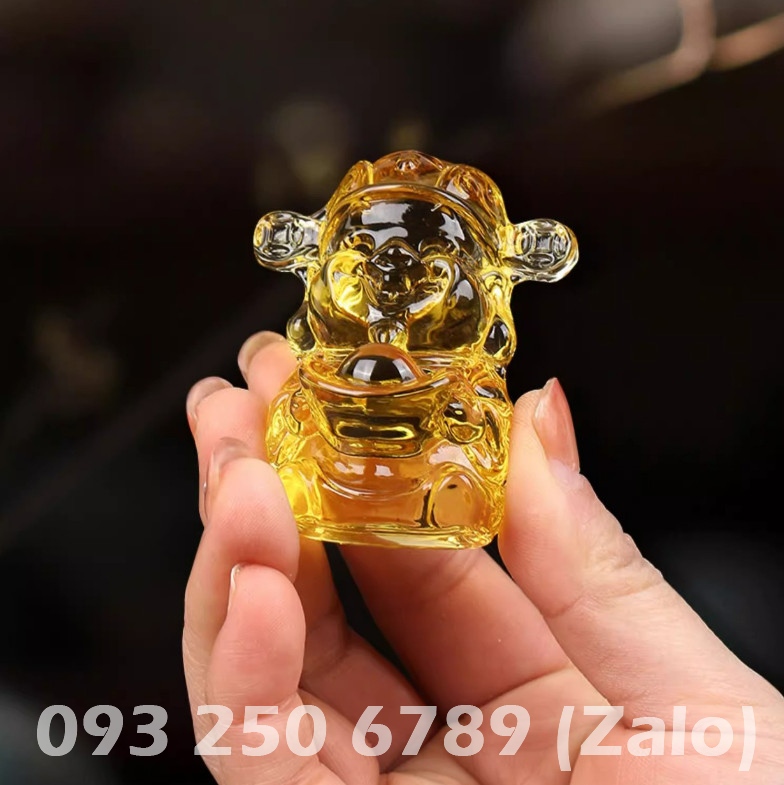 Cóc Ngậm Ti.ề.n V.àn.g 3 chân, Cóc Thiềm Thừ bằng Thủy Tinh Pha Lê