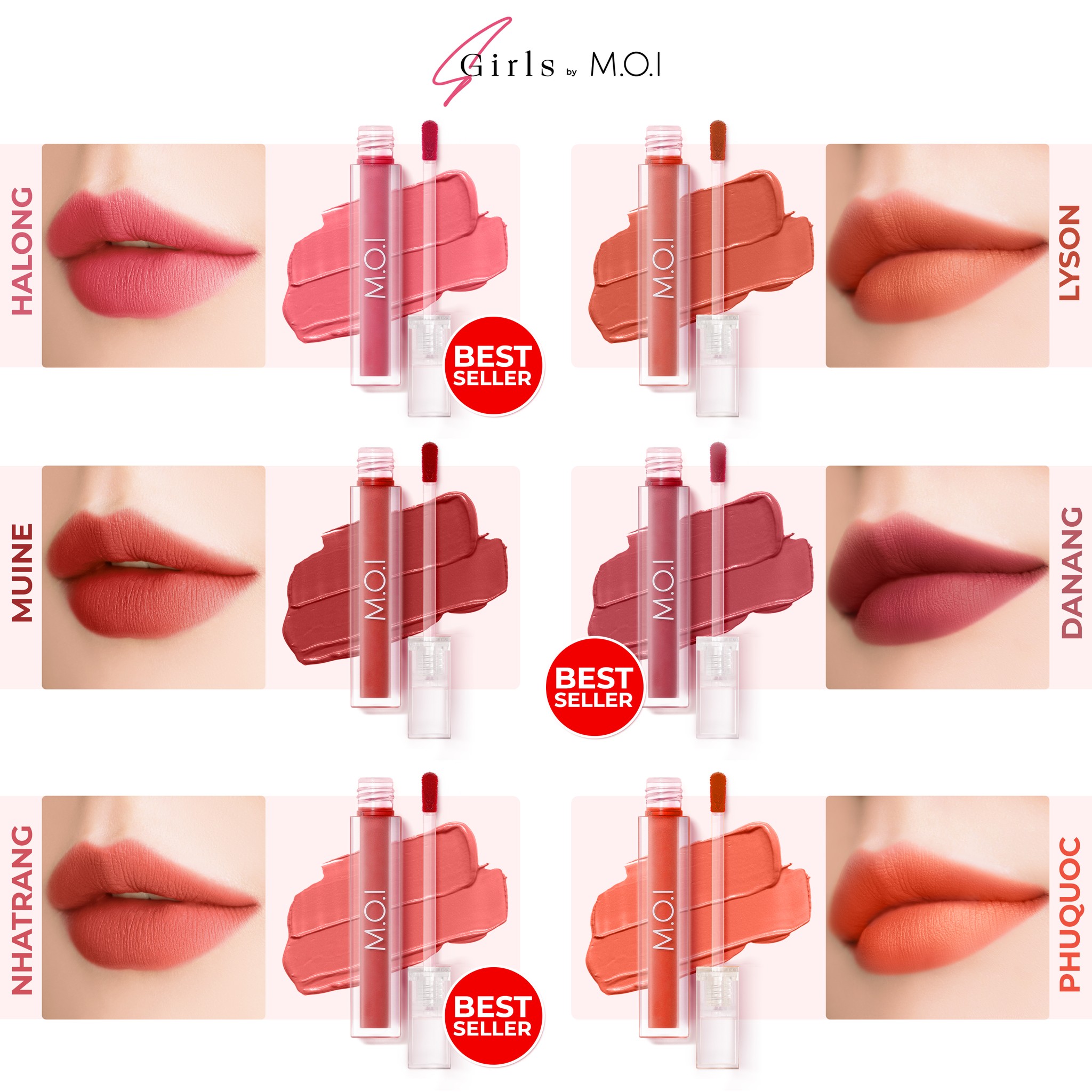 Son Kem Lì Sgirls by MOI Cosmetics chất nhung lì mềm môi nhiều dưỡng 4g