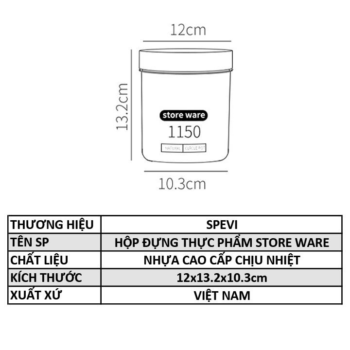 Hộp Nhựa Đựng Thực Phẩm Trong Suốt GAGI Mã GH01 Nhựa PP Bền Bỉ, Sử Dụng Cho Cả Lò Vi Sóng Không Bám Mùi Dễ Dàng Vệ Sinh - Hàng Chính Hãng