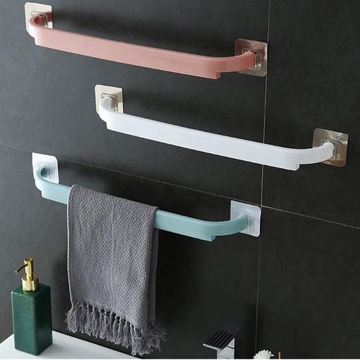 Giá treo khăn mặt giày dép nhà tắm, thanh treo khăn mặt dán tường chắc chắn nhiều màu giá dể đồ đa năng babo