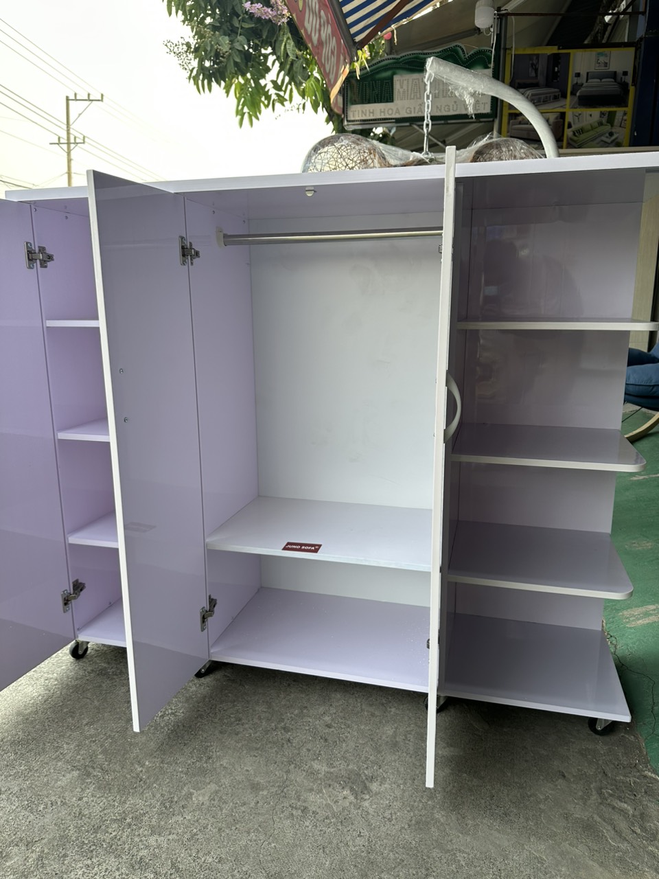 Tủ áo nhựa màu trắng Tundo ngang 1m45 x cao 1m2 x sâu 45 cm