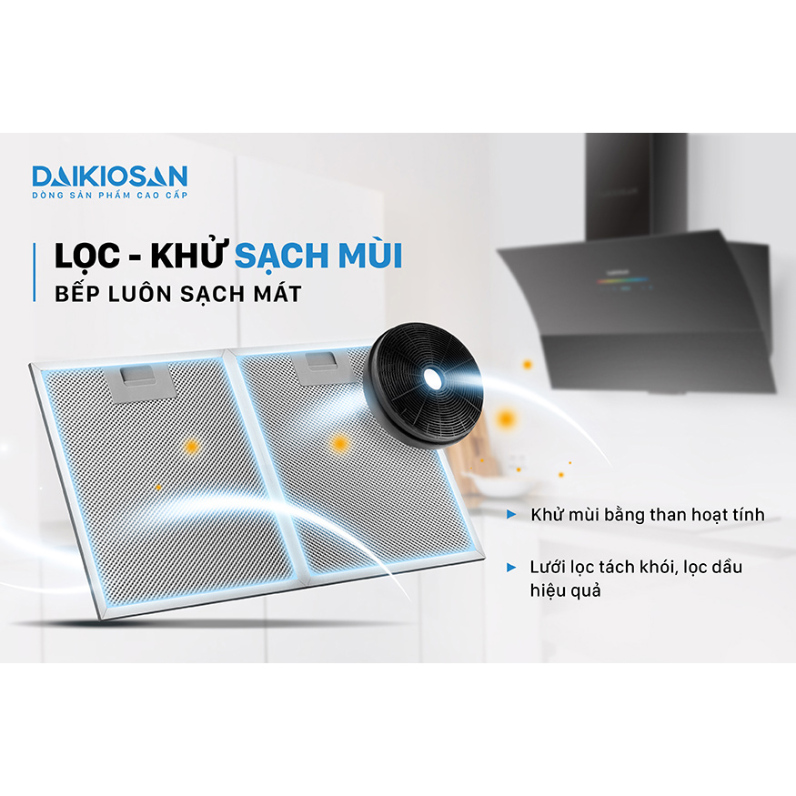 Máy Hút Mùi Gắn Tường Daikiosan DKH-000003 (90 cm) - Hàng Chính Hãng