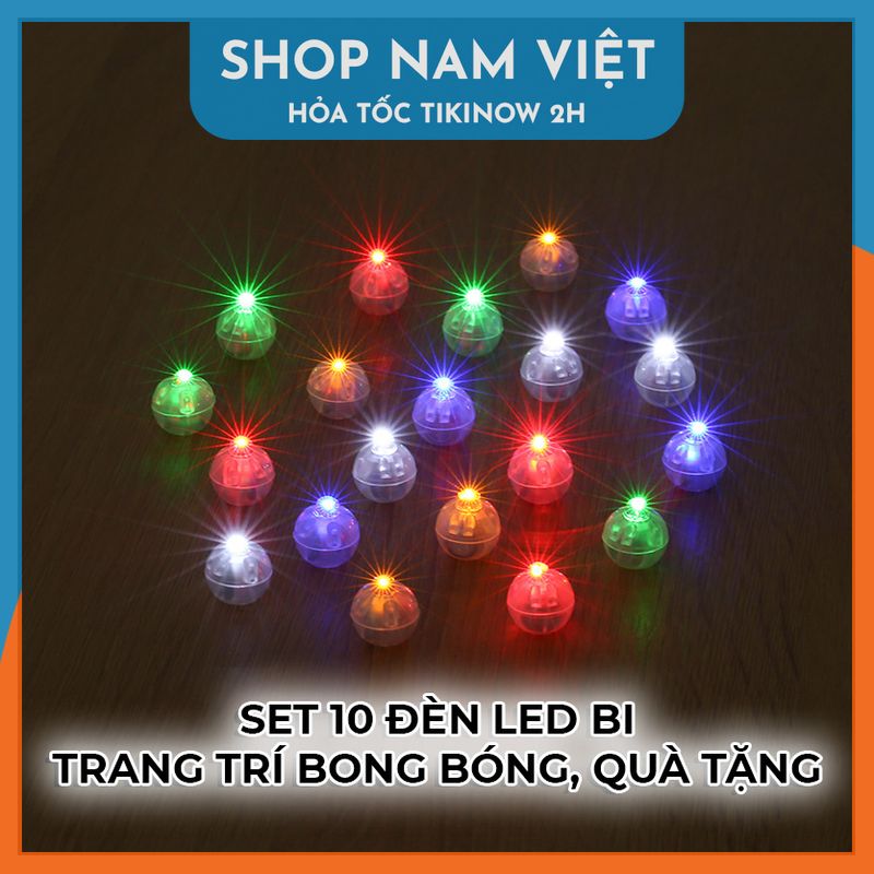 Set 10 Đèn LED Bi Mini Trang Trí Bong Bóng, Đồ Chơi, Quà Tặng Sáng Tạo