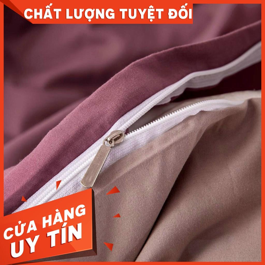 Bộ Chăn Ga Cotton TiCi Màu Hồng Đậm Phối Be Mới Nhất 2020