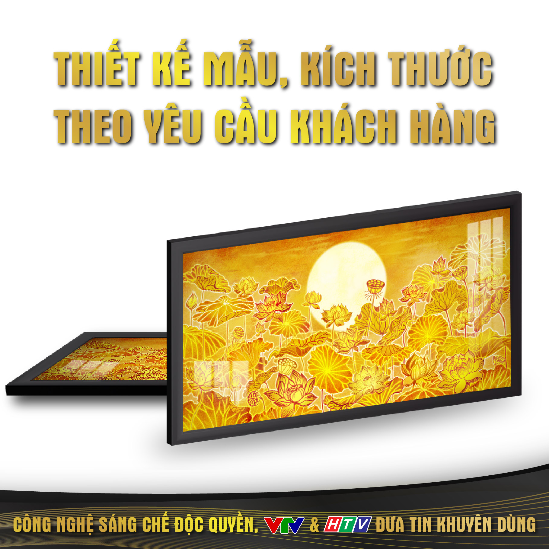 Đèn Hào Quang Phật In Tranh Trúc Chỉ NGANG DECORNOW, Trang Trí Ban Thờ, Gia Tiên, Tượng Phật DCN-26