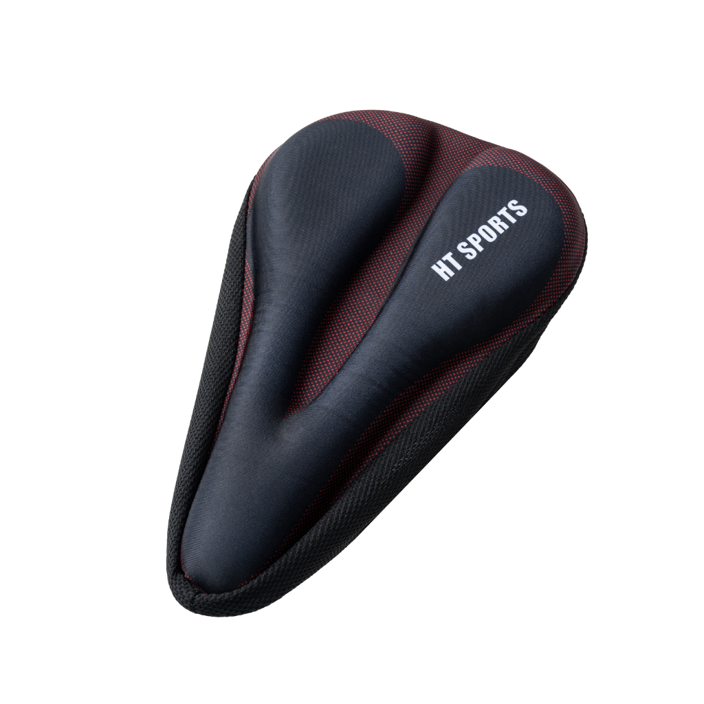 Bọc Yên Xe Đạp Thể Thao Ht - Sports Bọc Silicone Dày Êm Thoáng Khí, Có Phản Quang Đi Đêm Tặng Kèm Bọc Mưa - Đen Viền Đỏ
