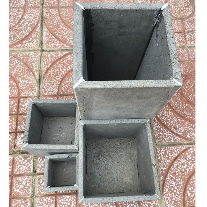Combo 4 chậu trồng cây handmade từ đá ong xám tự nhiên KT & & và