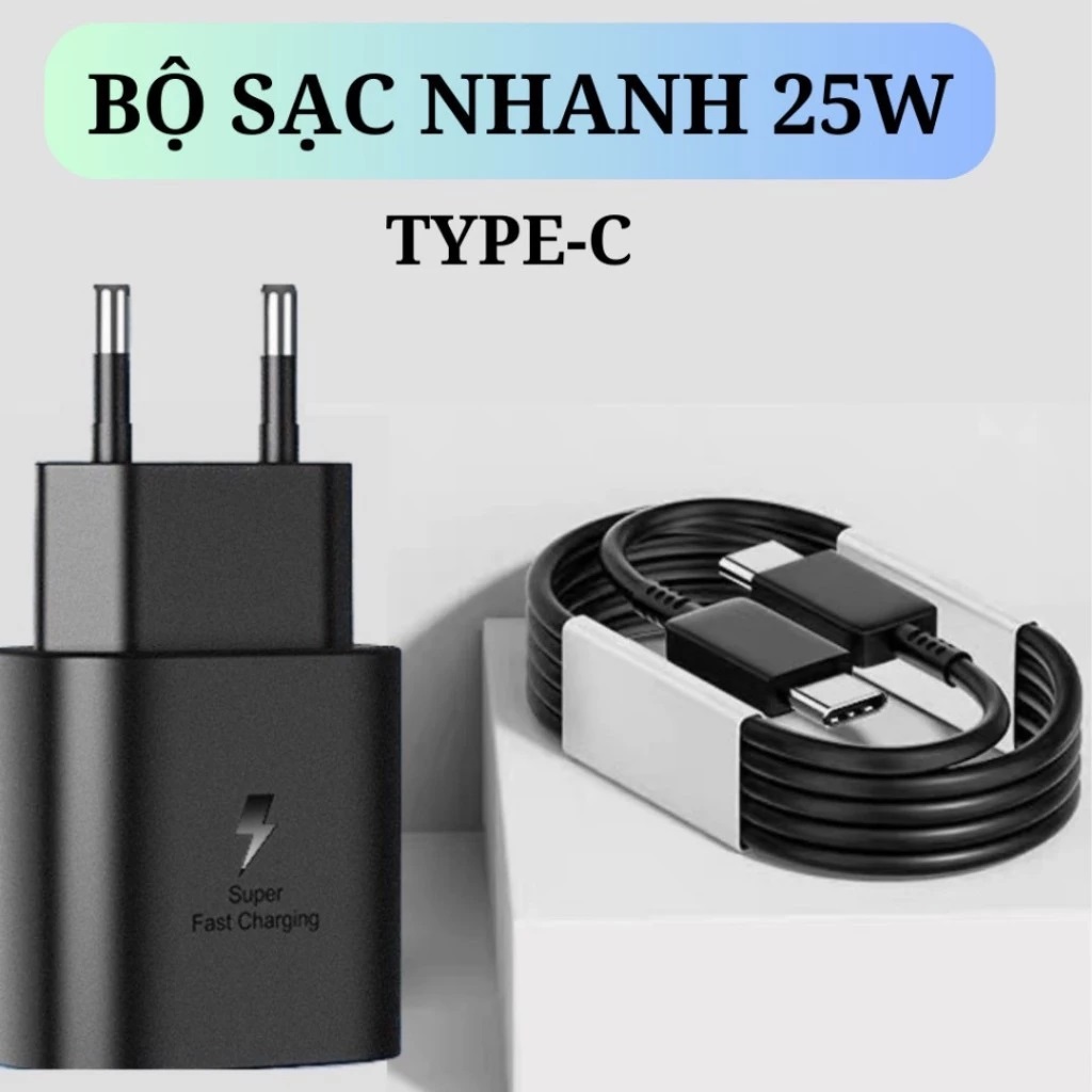 Bộ Sạc nhanh 25w samsung tương thích với Samsung chân cắm Type C kèm dây sạc nhanh Type C - miếng lót chuột