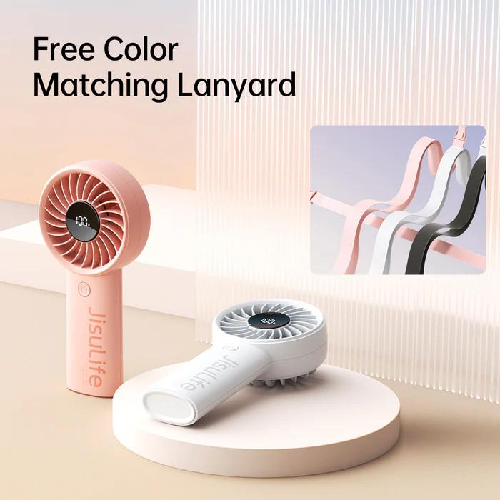 Quạt cầm tay mini Jisulife Life 4 ABS 5 cấp độ gió 3600mAh/5000mAh - Sử dụng liên tục 12h - Hàng Chính hãng