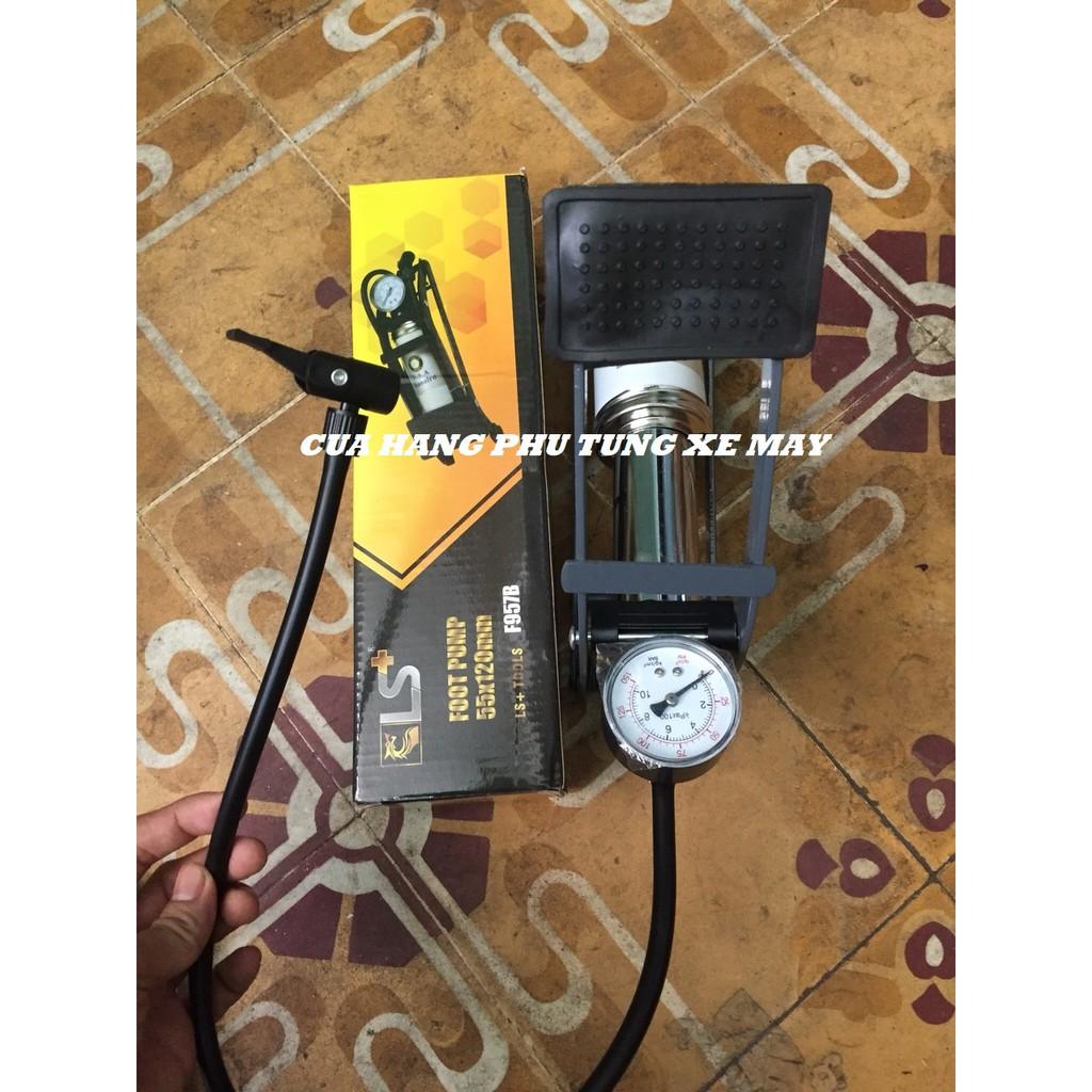 Ống bơm đạp chân cao cấp cho xe máy - 1 bộ