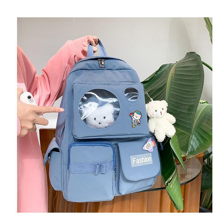 Balo nam nữ đi học chống thấm túi trong suốt giá rẻ BAG U TRO265