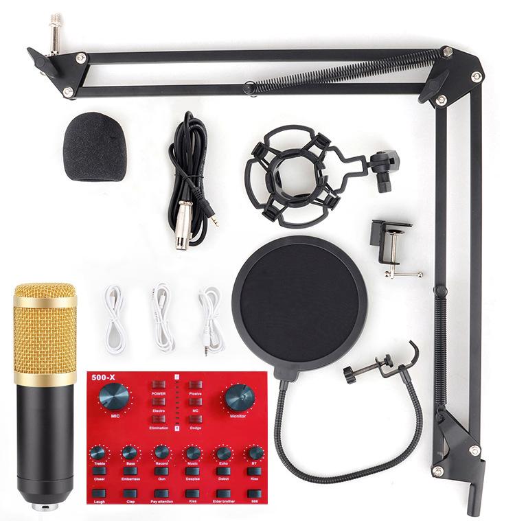 Phong cách mới nhất của thiết bị card âm thanh phát sóng trực tiếp chuyên nghiệp trọn bộ thiết bị Internet nổi tiếng điện thoại di động karaoke Card âm thanh 500-X thiết bị máy tính trực tiếp trọn bộ