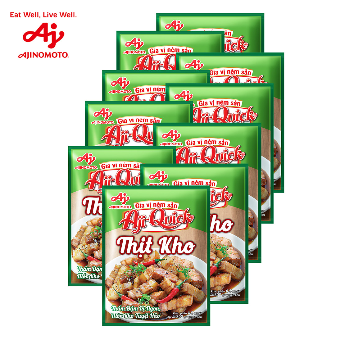 Combo 10 Gói Gia Vị Nêm Sẵn Aji-Quick® Thịt Kho 31g/Gói