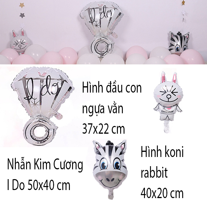 Bộ Trang Trí Sinh Nhật, Thôi Nôi Cho Các Bé - Mẫu Hình Nhẫn Kim Cương Lớn - Set Birthday Decorations