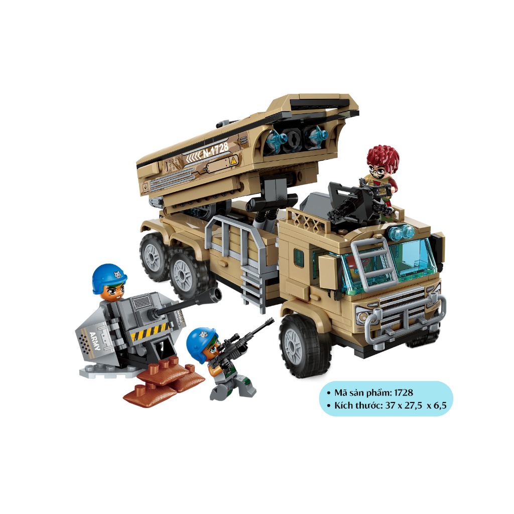 Bộ đồ chơi Qman - 1728 Lắp Ráp Mô Hình Xe Tên Lửa Phòng Thủ Không Gian