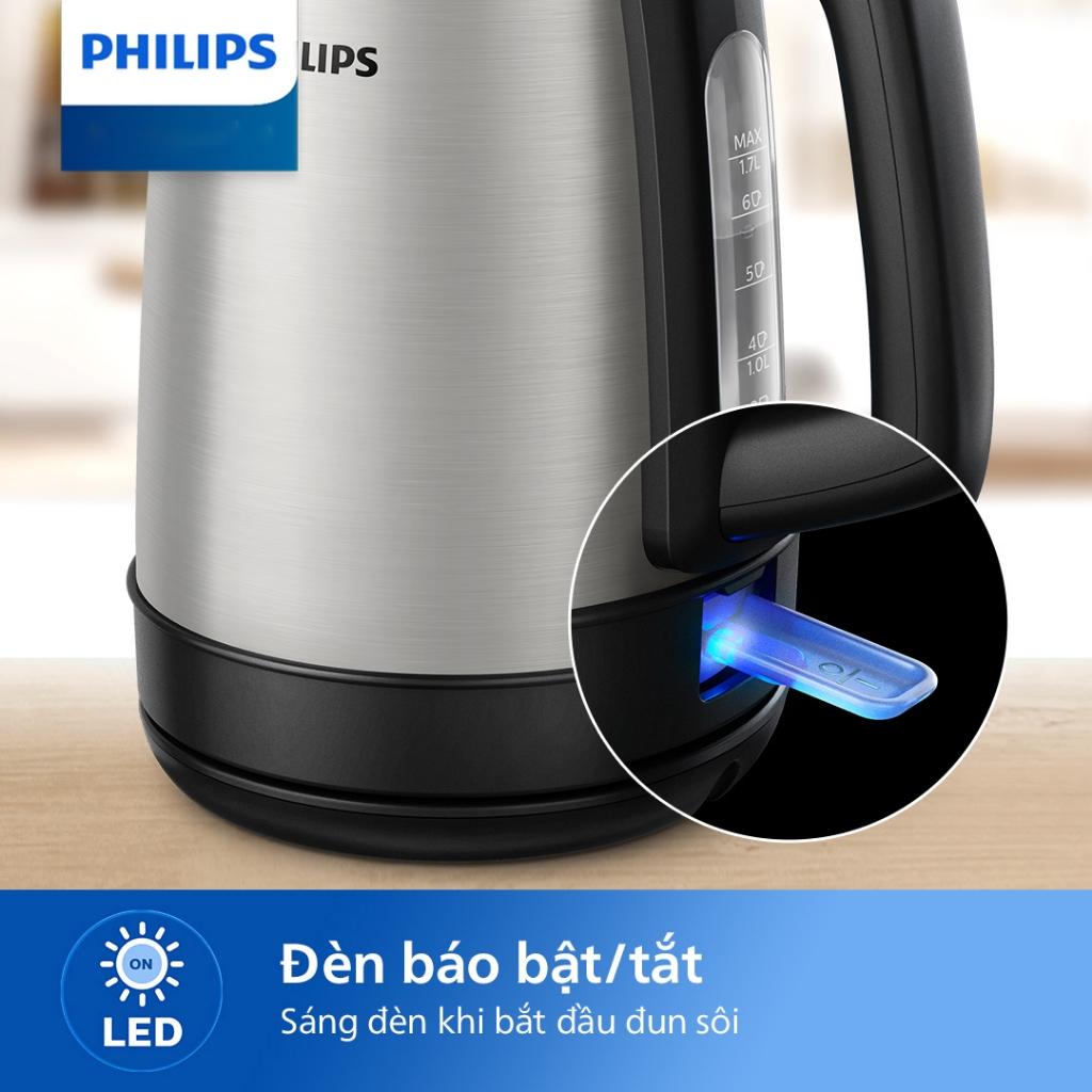 Ấm Đun Siêu Tốc Philips HD9350/90, 2200w - 1.7Lit, Mâm Nhiệt Strix Siêu Bền, Hàng Chính Hãng