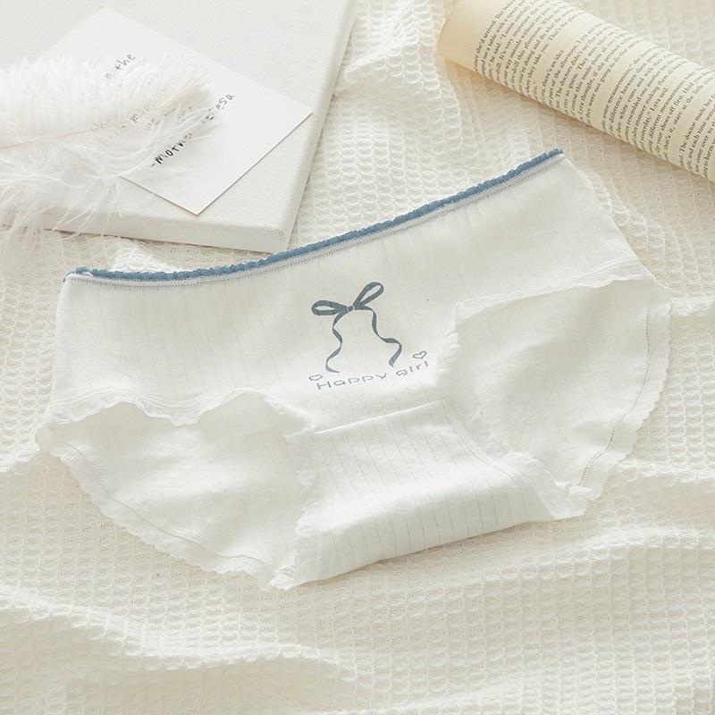 Quần Lót Nữ ️ Quần Cotton Nữ Gân Tăm Dễ Thương Kháng Khuẩn 0126