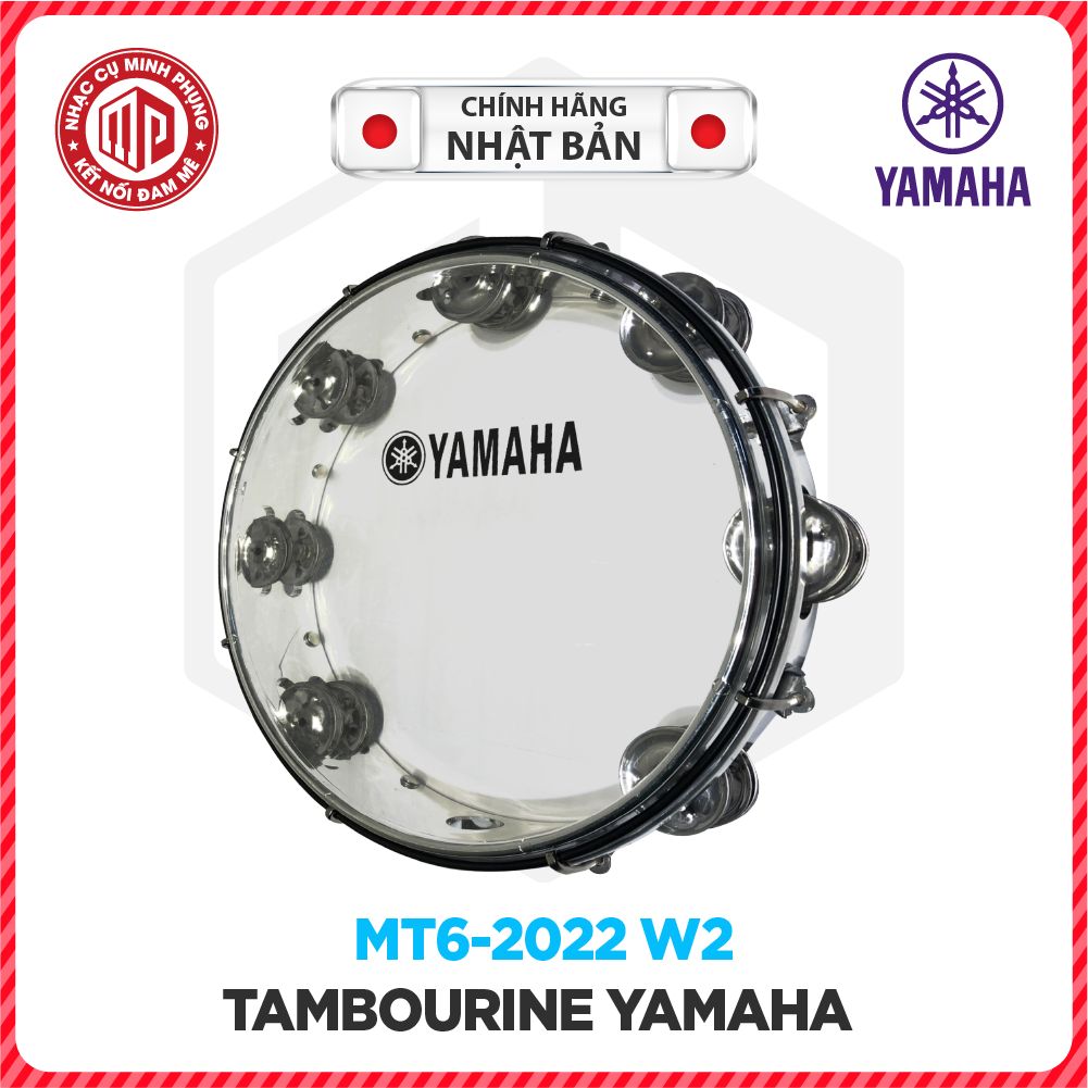 Combo Trống lắc tay/ Lục lạc gõ bo/ Tambourine + Bao đựng/ Túi đựng - Model Yamaha MT6 - Nhiều màu lựa chọn - Hàng chính hãng