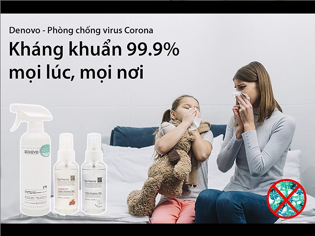 Xịt thơm hương nước hoa DENOVO Hàn Quốc hương Cotton - Nước xịt khử mùi quần áo, mùi phòng, mùi cơ thể chính hãng