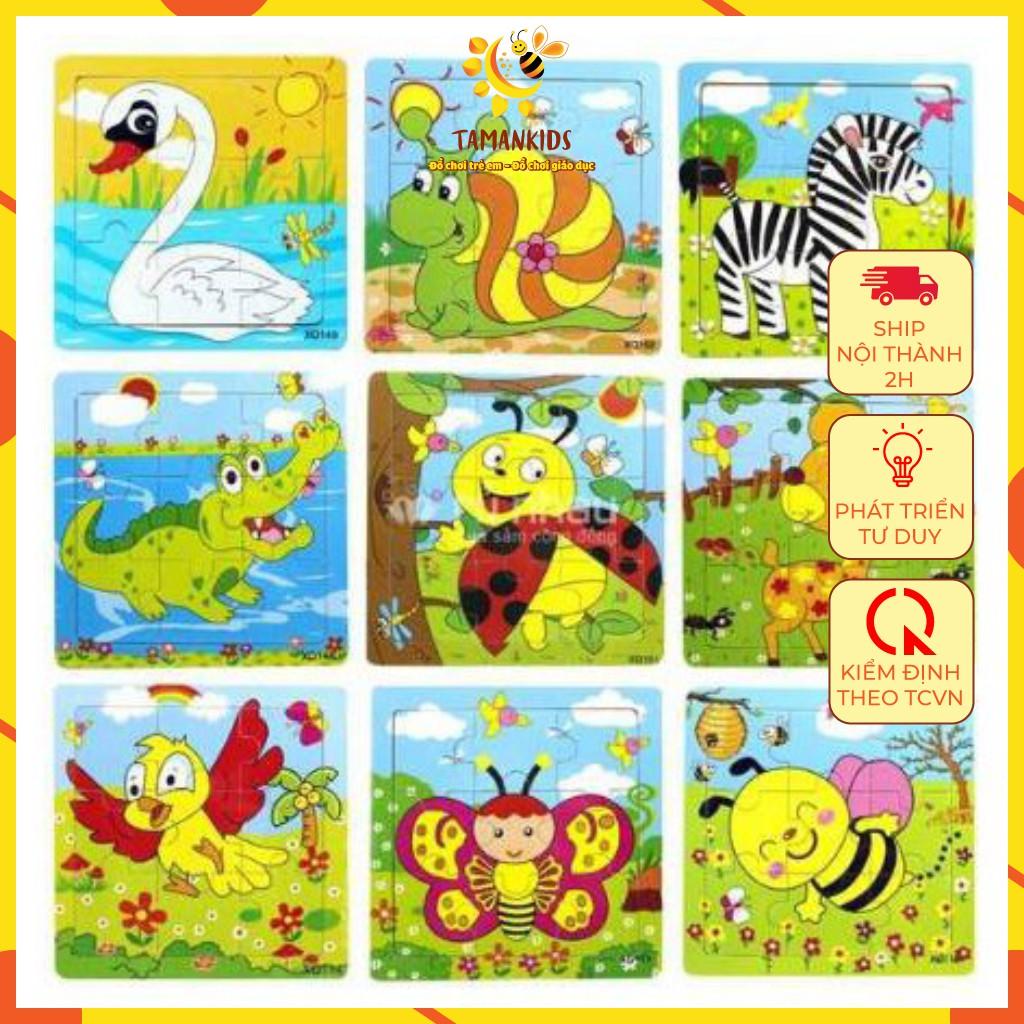 Combo 10 Tranh Ghép Bằng Gỗ 2D và 3D Hình Con Vật Và Phương Tiện Giao Thông