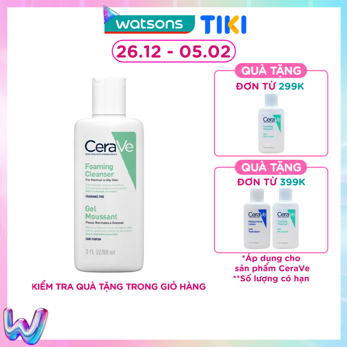 Sữa Rửa Mặt Giúp Làm Sạch Sâu Dành Cho Da Dầu Cerave Foaming Cleanser 88Ml