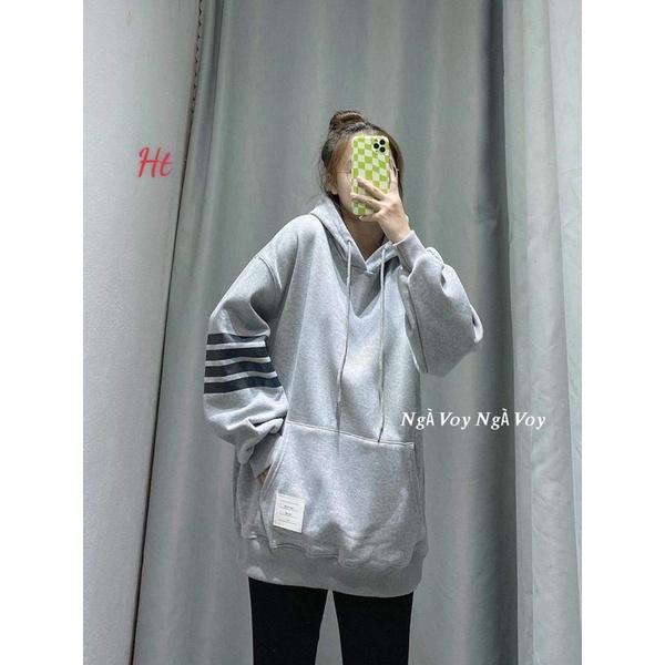 Áo hoodie 4 sọc mác túi H2A