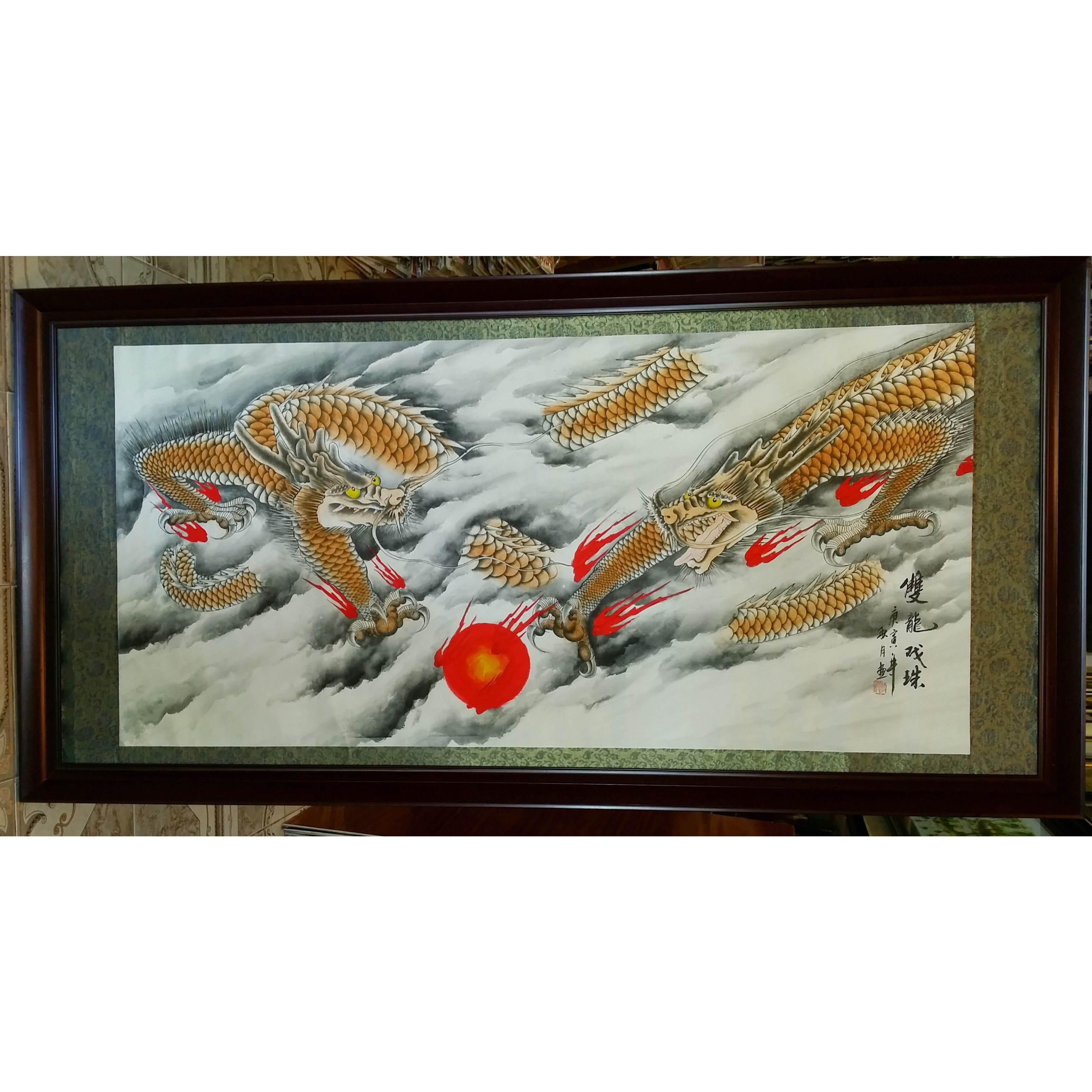 Tranh thủy mặc, Song long tranh đấu hỏa châu