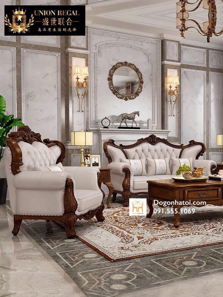 Sofa Gỗ Tự Nhiên Tân Cổ Điển Sang Trọng Cao Cấp SF417 - Đồ Gỗ Nhà Tôi