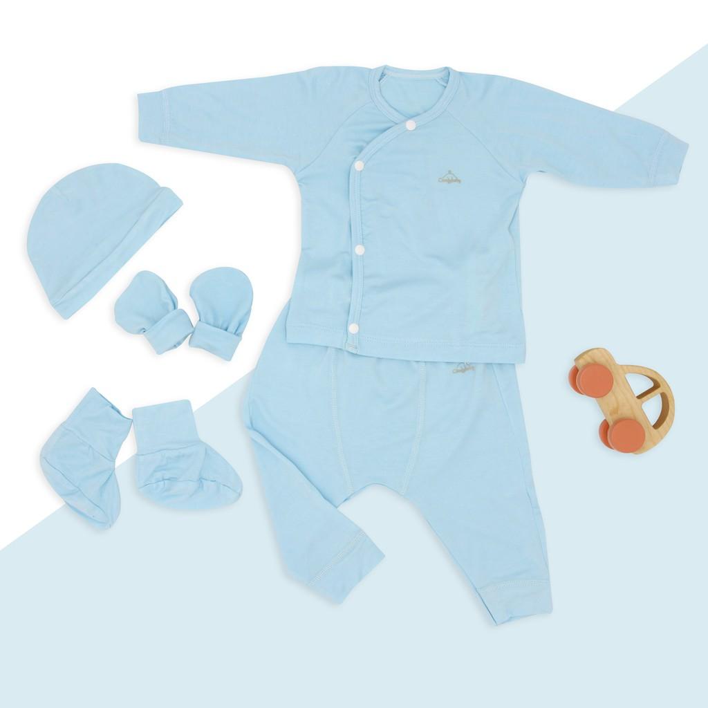 Set quần áo cài chéo 5 món vải modal làm từ sợi cây sồi siêu mềm và thoáng khí Comfybaby size sơ sinh Newborn