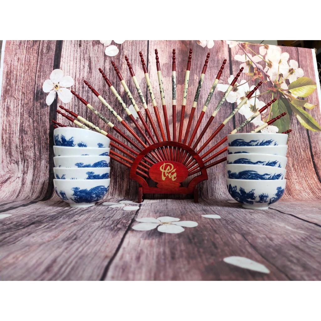 Đồ thờ đẹp - Giá cắm đũa gỗ hương kiểu rẻ quạt -