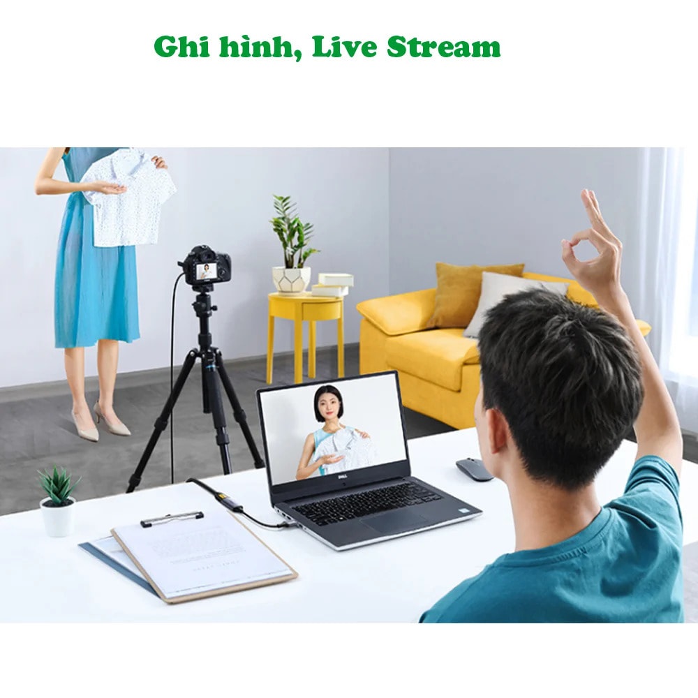 Thiết bị ghi hình Ugreen 40189 HDMI to USB + Type C live streaming - Hàng Chính Hãng