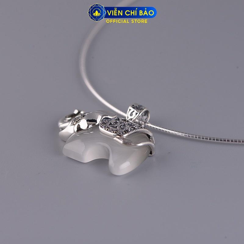 Mặt dây chuyền bạc nữ Voi đá mã não chất liệu bạc 925 thời trang phụ kiện trang sức nữ Viễn Chí Bảo M000225