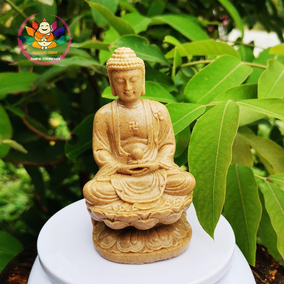 ️️ Tượng Đá Phật Thích Ca Phong Thủy - Màu Đá  - Cao 11cm