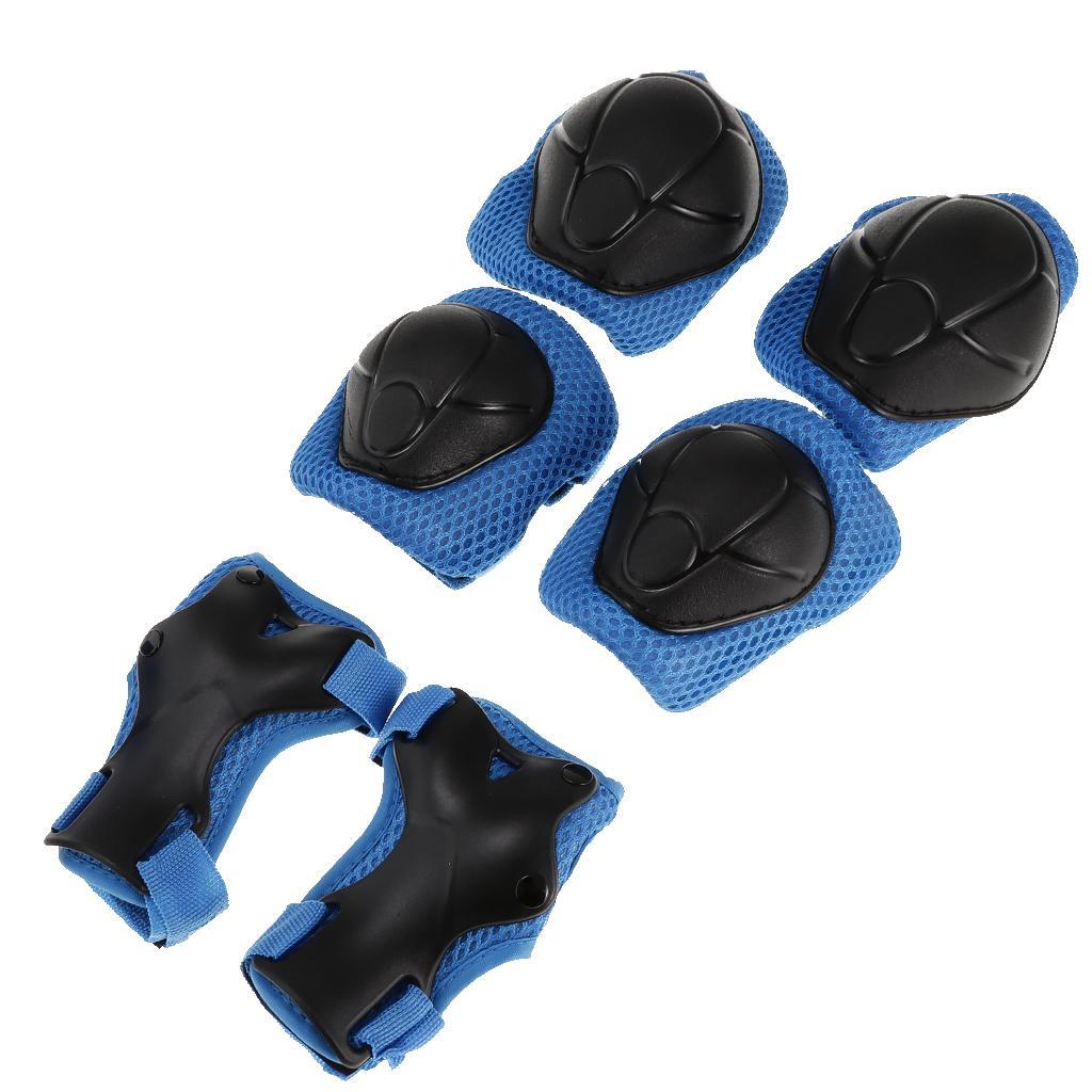 7 Pieces Skateboard Wrist/Knee/Elbow Pad Protective Gear Set - Various Colors
