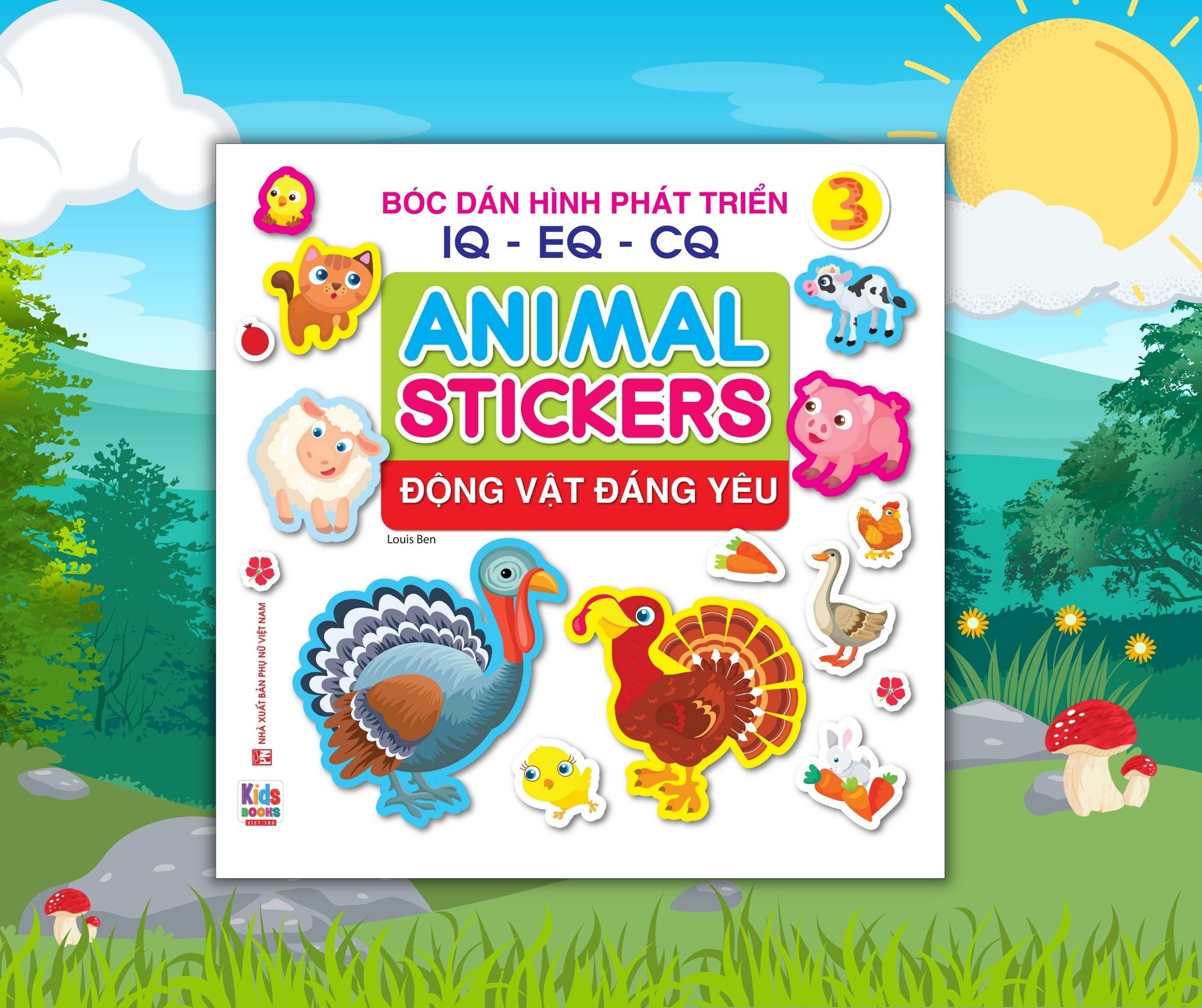 Hình ảnh Sách - Bóc dán hình Động vật đáng yêu - Animal Stickers Tập 3 (VT)