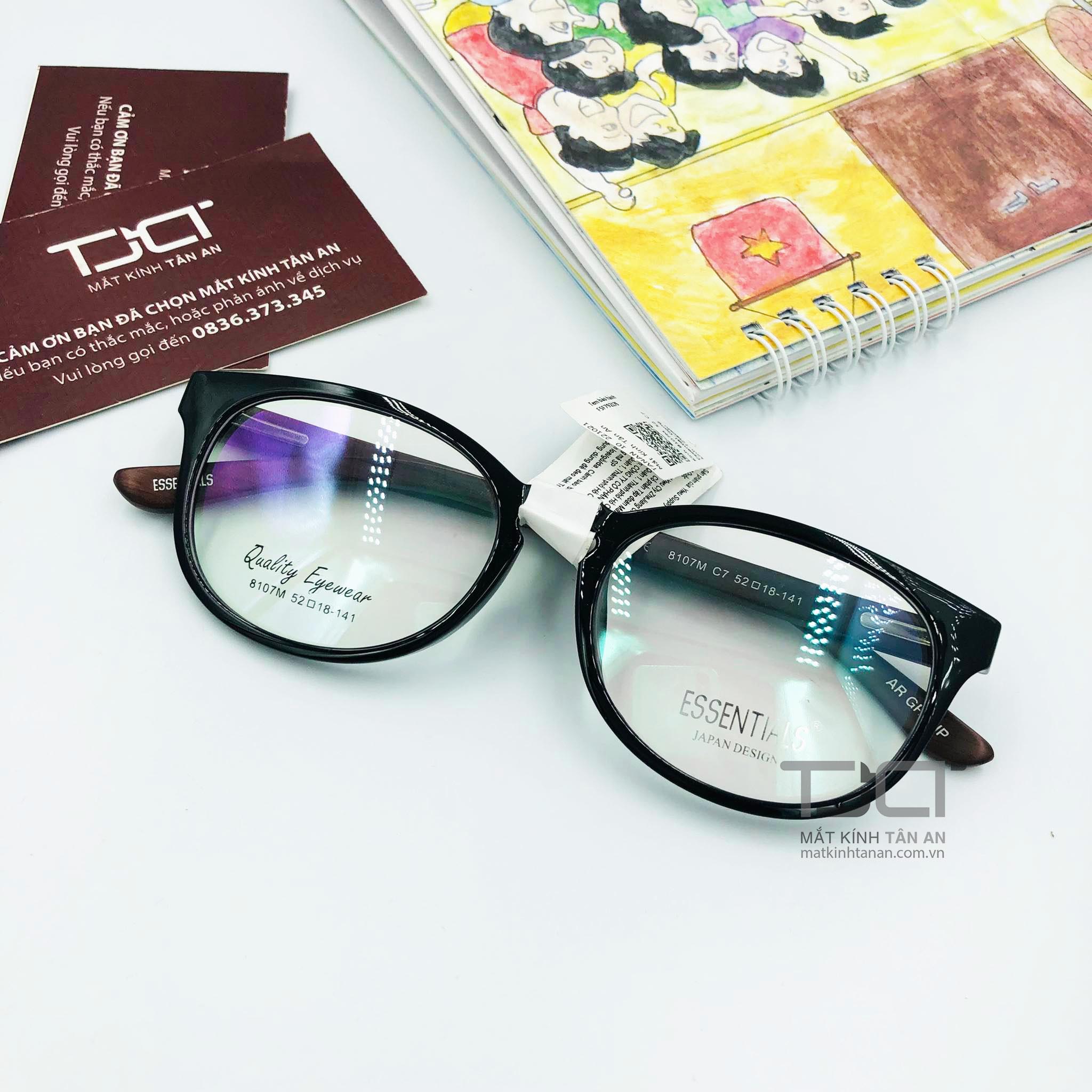 GỌNG KÍNH NHỰA, GIẢ GỖ, NHẸ, THỜI TRANG, HÀNG CHÍNH HÃNG ESSENTIALS 8107M
