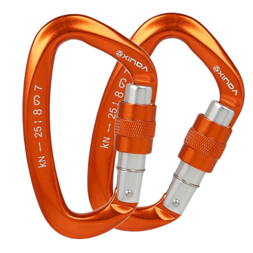 4x Mountaineering Climbing Equipment Carabiner Screw Lock 25KN