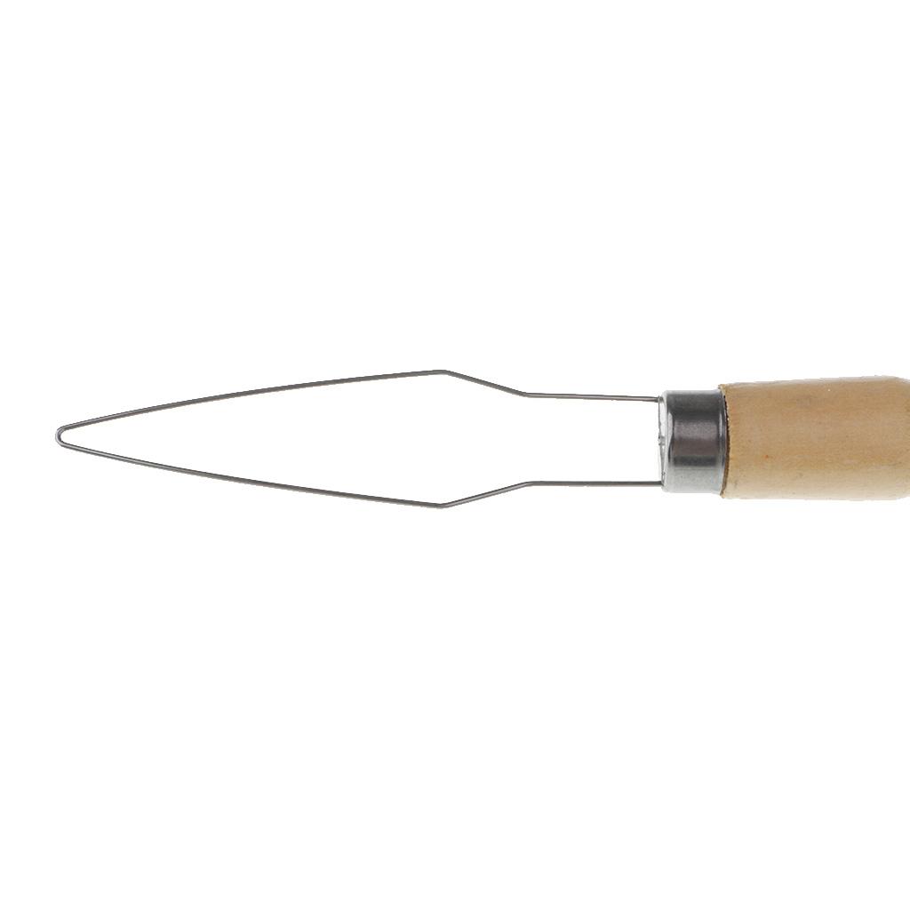 Wooden Handle Wire Loop Needle Threader Stitch Insertion Tool Sewing Supply