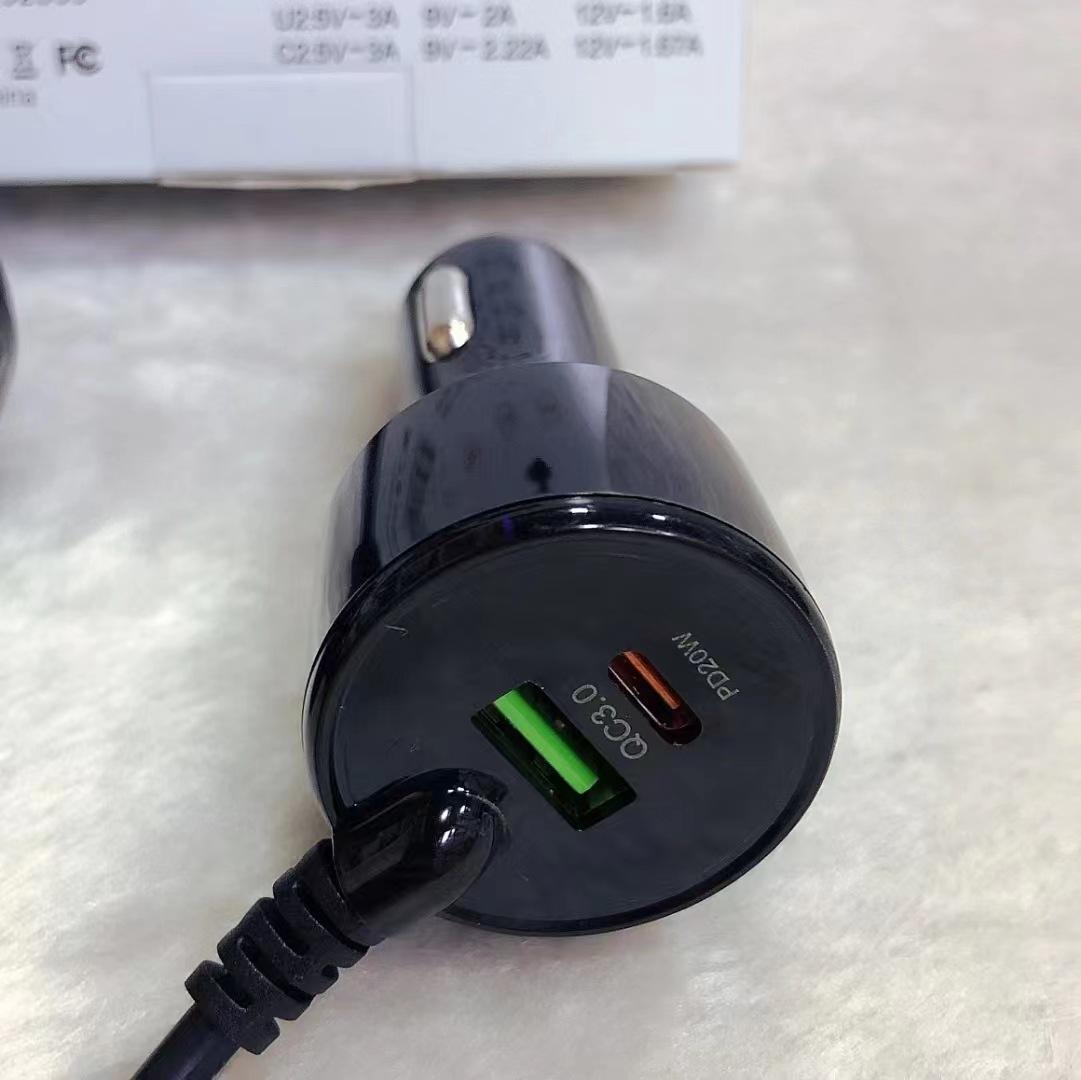 Bộ sạc xe hơi một đến bốn giá thấp nhất Bộ sạc xe hơi kẹp sau công suất cao 76W kép PD20W + sạc nhanh QC3.0 kép
