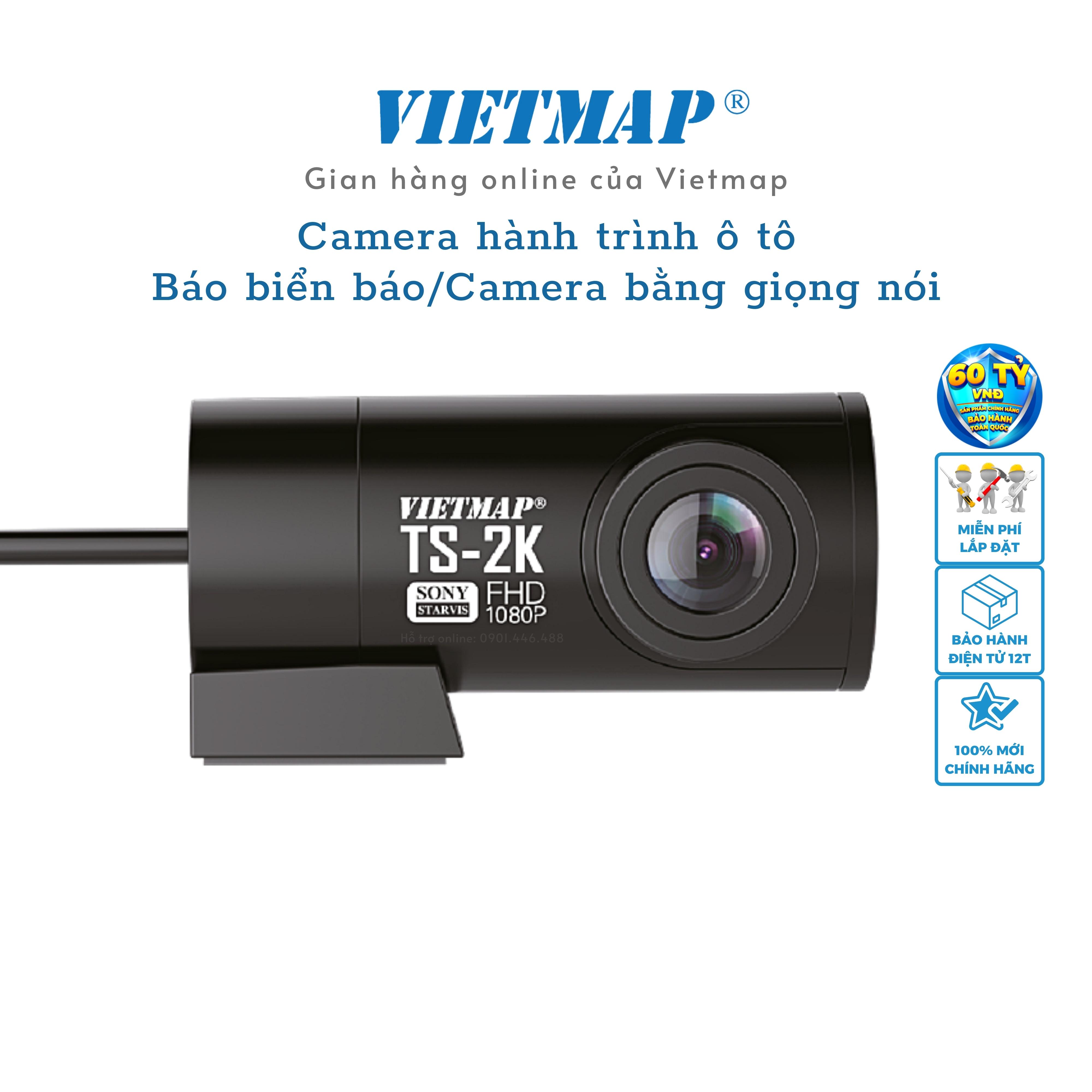 Vietmap TS-2K - Camera hành trình Cảnh báo biển báo dành cho ô tô  / Camera giao thông bằng giọng nói - Hàng Chính Hãng