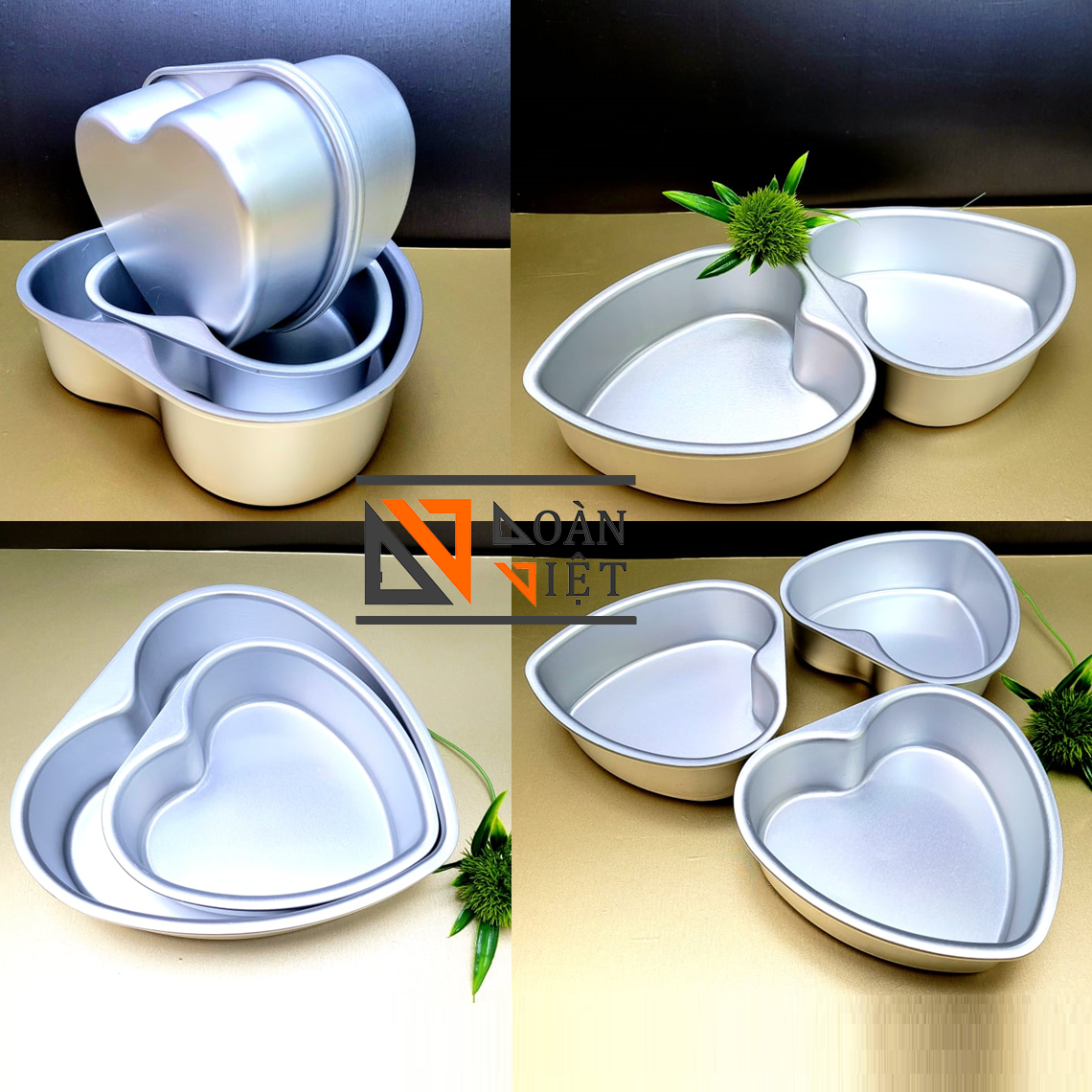 1 Khuôn Bánh hình TIM bằng nhôm ĐÚC NGUYÊN KHỐI Cao Cấp - Hình Trái Tim 15cm. Khuôn bánh bông lan, rau câu, nhấn xôi CHUYÊN NGHIỆP