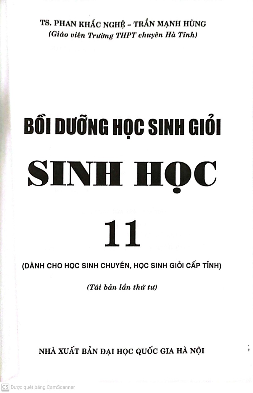 Bồi dưỡng học sinh giỏi Sinh Học 11( tái bản lần 4)