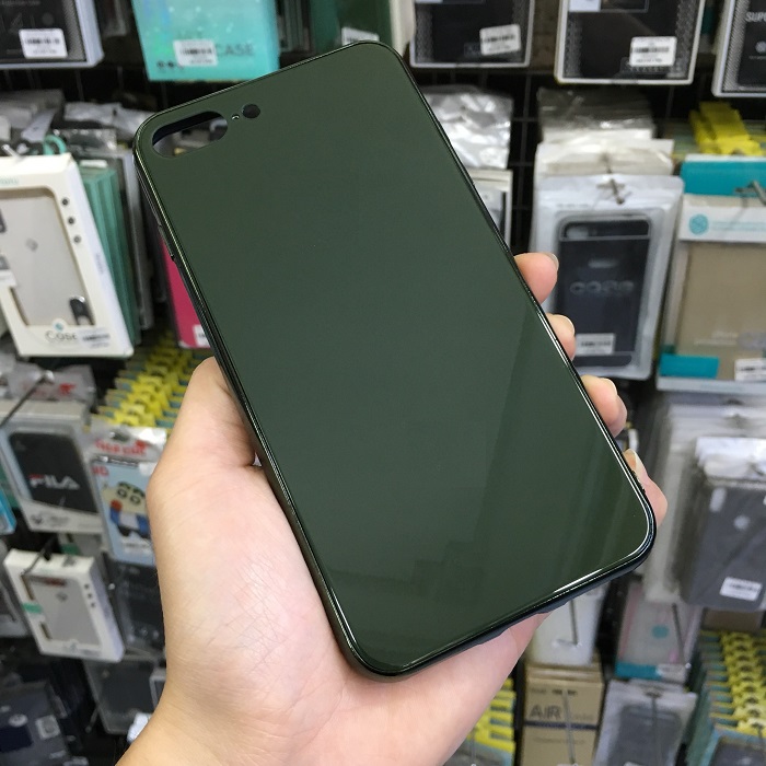 Ốp lưng chống sốc dành cho iPhone 8 Plus lưng kính viền màu TPU dẻo