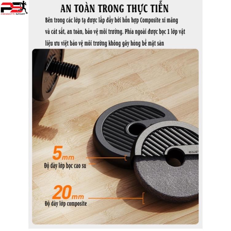 Bộ Tạ Tay FED 20kg-130220 điều chỉnh 6 in1 tháo lắp đa năng