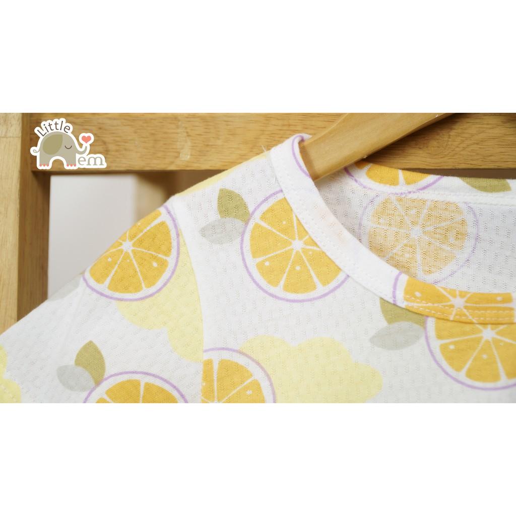 Bộ đồ bé gái Cotton tre cộc tay _ Orange
