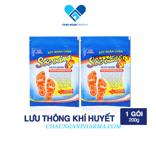 Bột ngâm chân SÓC VÀNG Gói 200gram - Hỗ trợ lưu thông khí huyết