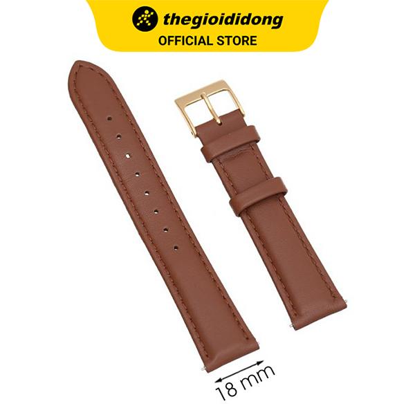 Dây da đồng hồ MVW 18 mm nâu L010-04-18