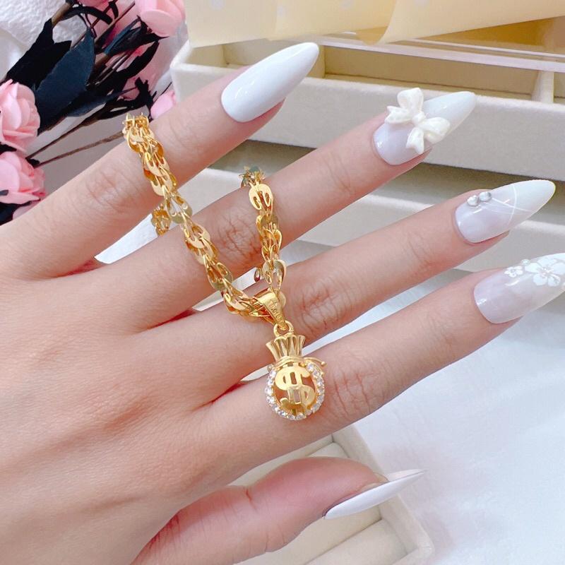 Dây chuyền đuôi phụng kèm mặt túi tiền cam kết không đen không gỉ